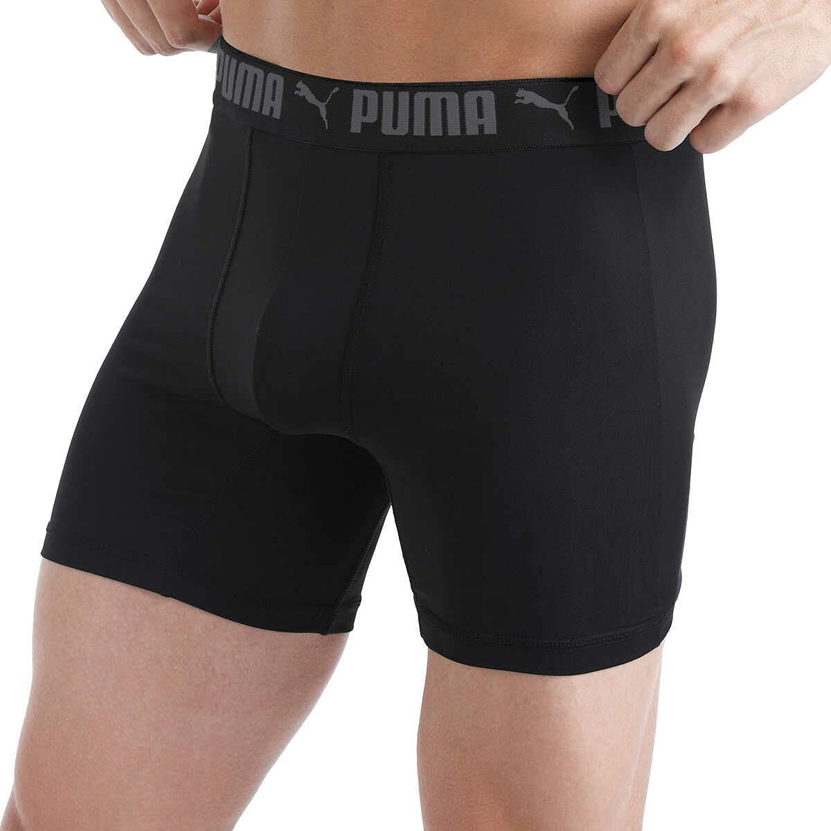Puma Men's Microfiber Boxer Brief, 5-pack (Medium, Black / Grey / Blue)