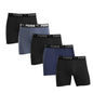 Puma Men's Microfiber Boxer Brief, 5-pack (Medium, Black / Grey / Blue)