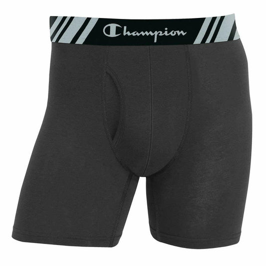 Champion Men's Boxer Briefs Double Dry X-Temp 5 Pack (Black - Navy - Grey, XL