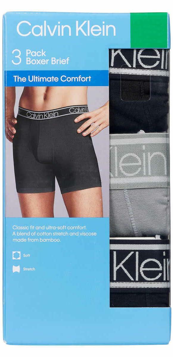 Calvin Klein Mens 3 Pack Lightweight Boxer Brief- XL
