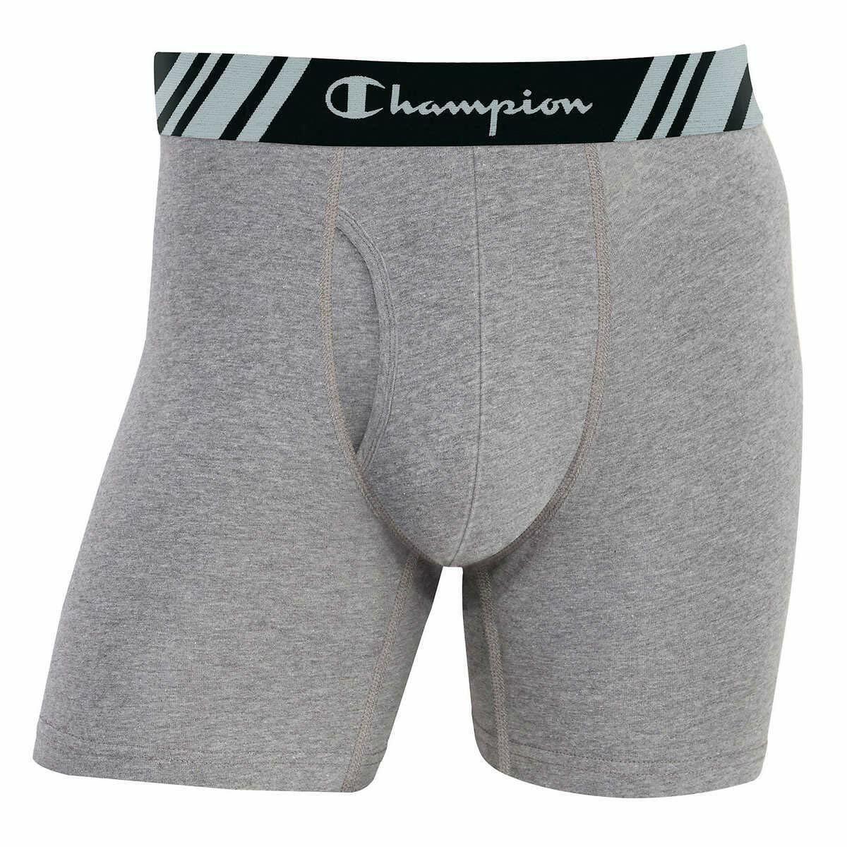 Champion Men's Boxer Briefs Double Dry X-Temp 5 Pack (Black - Navy - Grey, XL