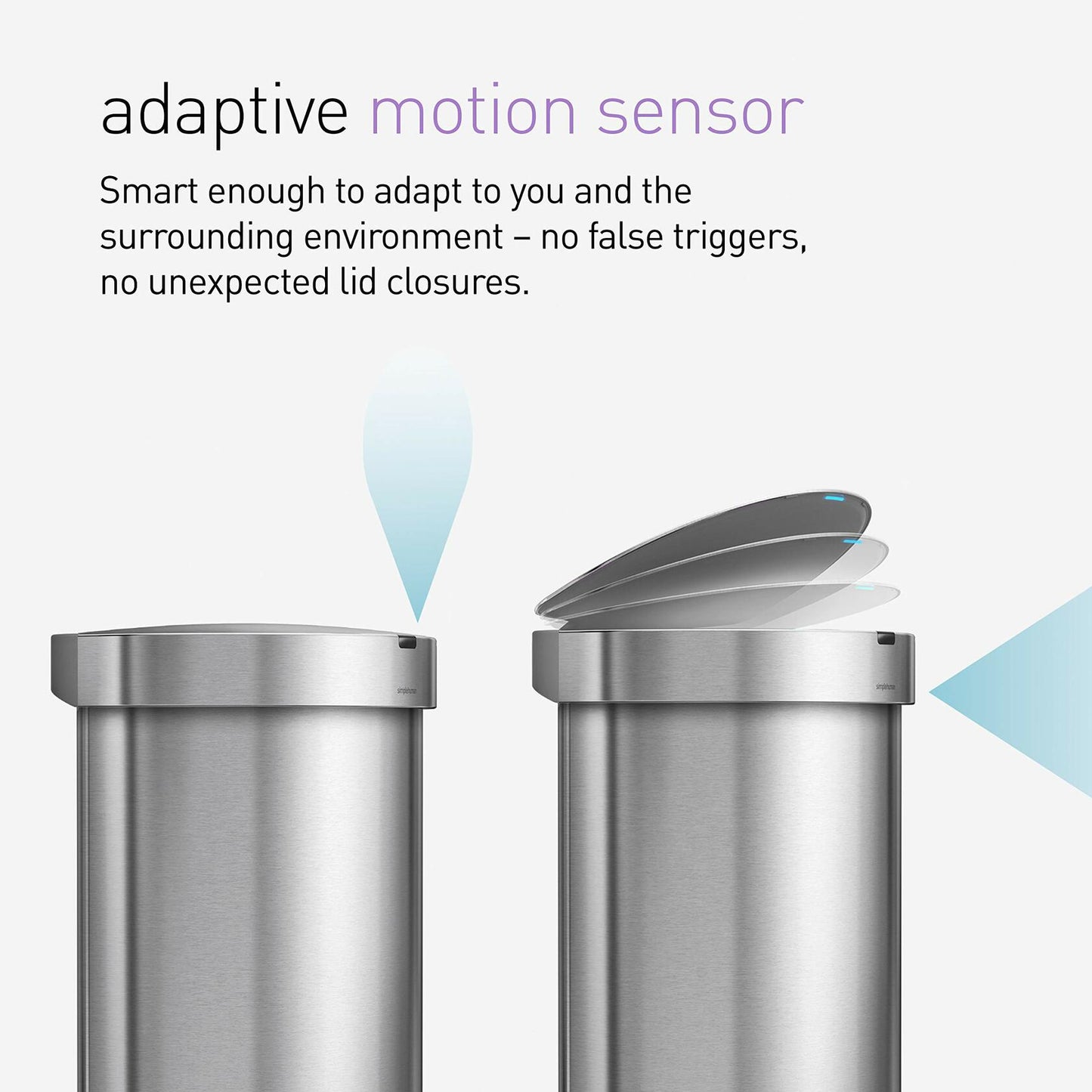 simplehuman 45 Liter / 12 Gallon Semi-Round Automatic Sensor Trash Can-S Grade B Open Box