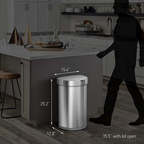 simplehuman 45 Liter / 12 Gallon Semi-Round Automatic Sensor Trash Can-S Grade A in box