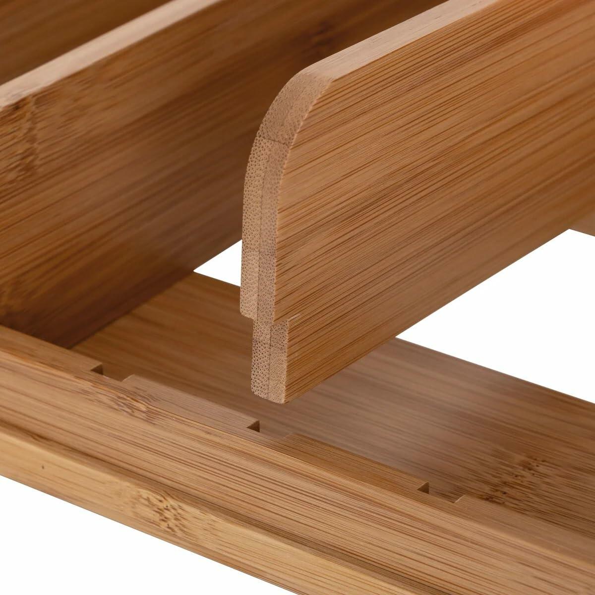 Seville Classics Exp Cabinet Organizer,Brown Bamboo,12.83" x 22.5" x 3.23" H