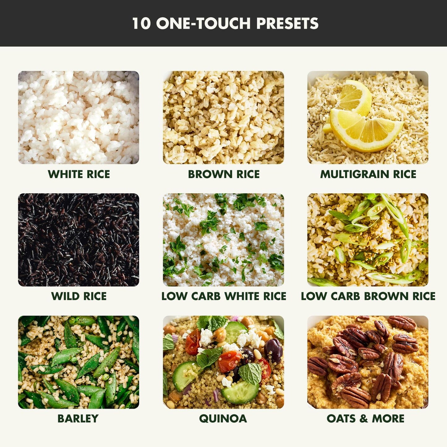 GreenPan Carb Reducing Rice Cooker – 4 Cup, PFAS-Free, 10 Presets, Graphite