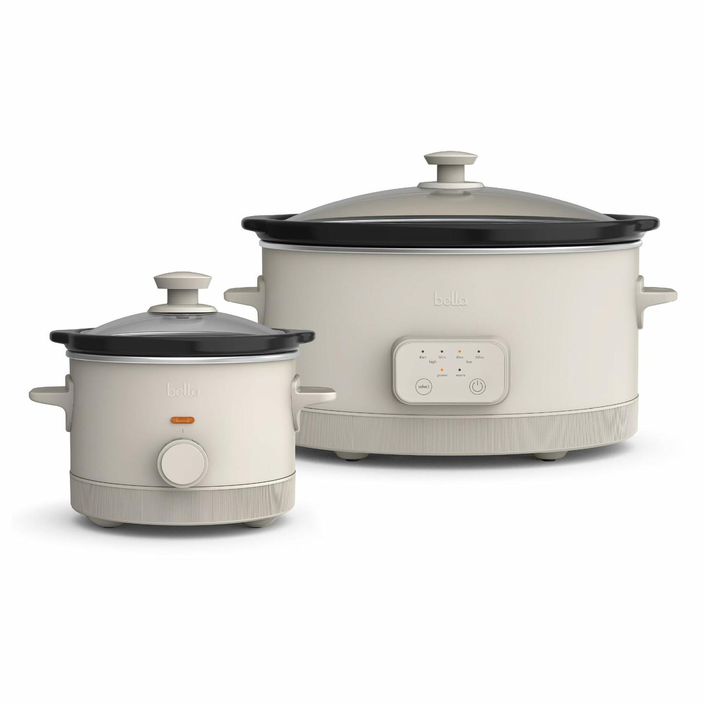 BELLA 6Qt & 1.5Qt Slow Cooker Set – Programmable, Nonstick, Dishwasher Safe