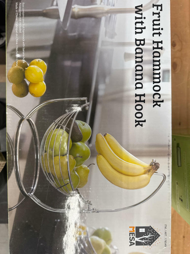 Metal Hammock Fruit Basket With Banana Hook