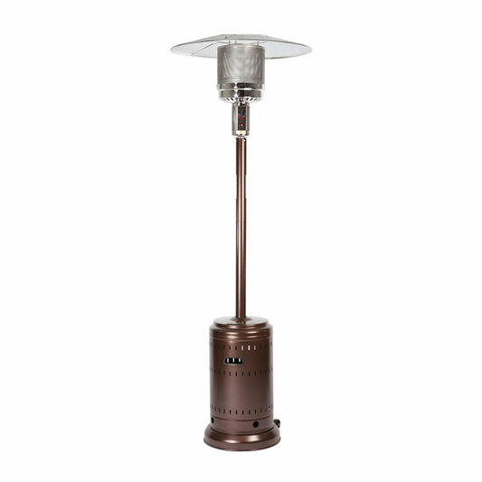 Fire Sense 46,000 BTU Propane Patio Heater – Hammered Bronze, Portable w/ Wheels