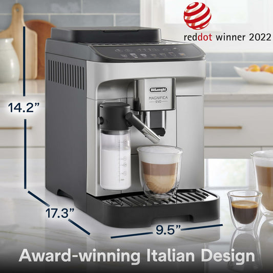 De'Longhi Magnifica Evo Espresso & Coffee Machine W Grinder&Milk Frother Silver