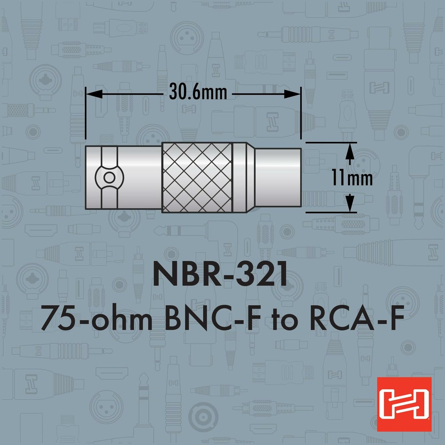Hosa NBR-321 75-ohm Coupler, BNC to RCA