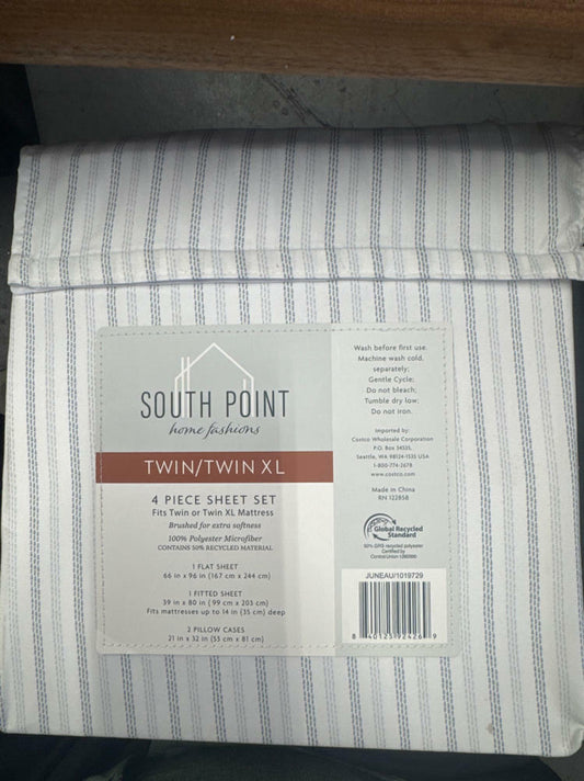South Point Home 4pc Sheet Set Twin XL Extra Deep 17in Cool Breathable Gray