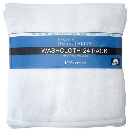 Grandeur Hospitality Towels, Wash Cloth 24-Piece