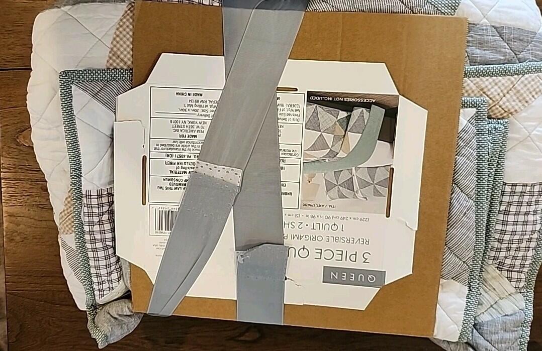 Origami Piece Prairie Patchwork 3-piece Quilt Set -KING OPEN