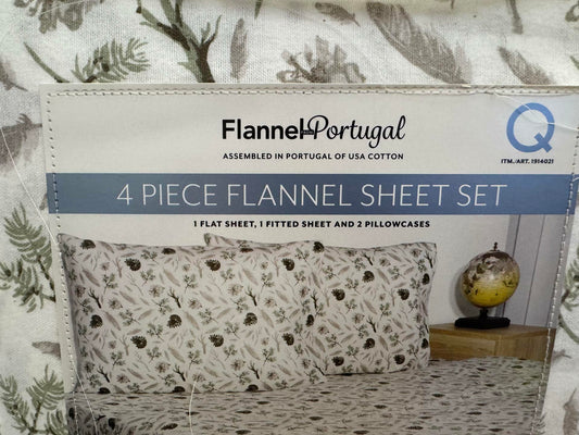 Flannel of Portugal Sheets, Queen, Fall Theme, Boston, New