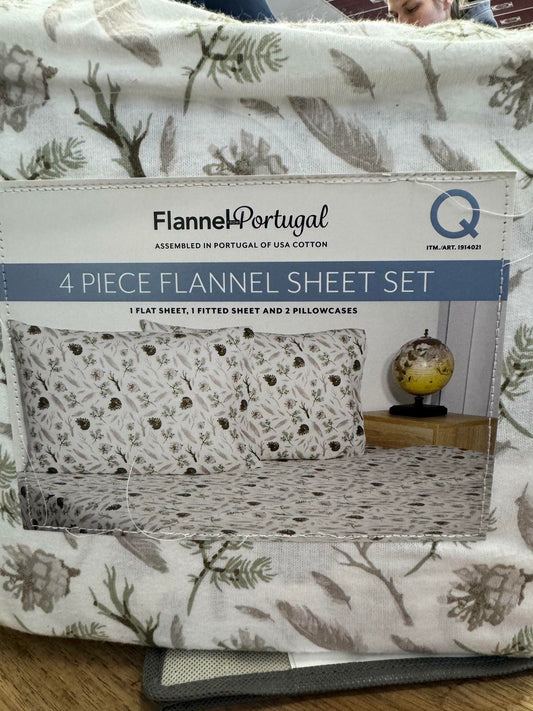Flannel of Portugal Sheets, Queen, Fall Theme, Boston, New