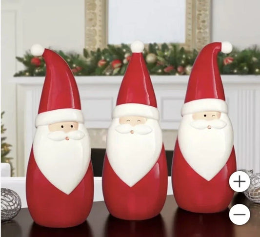 Ceramic Santa, 3 Piece Set