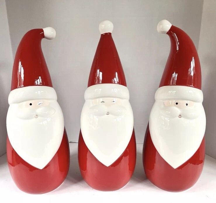 Ceramic Santa, 3 Piece Set