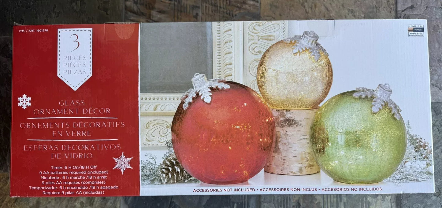 Glass Ornaments Decor, 3-piece