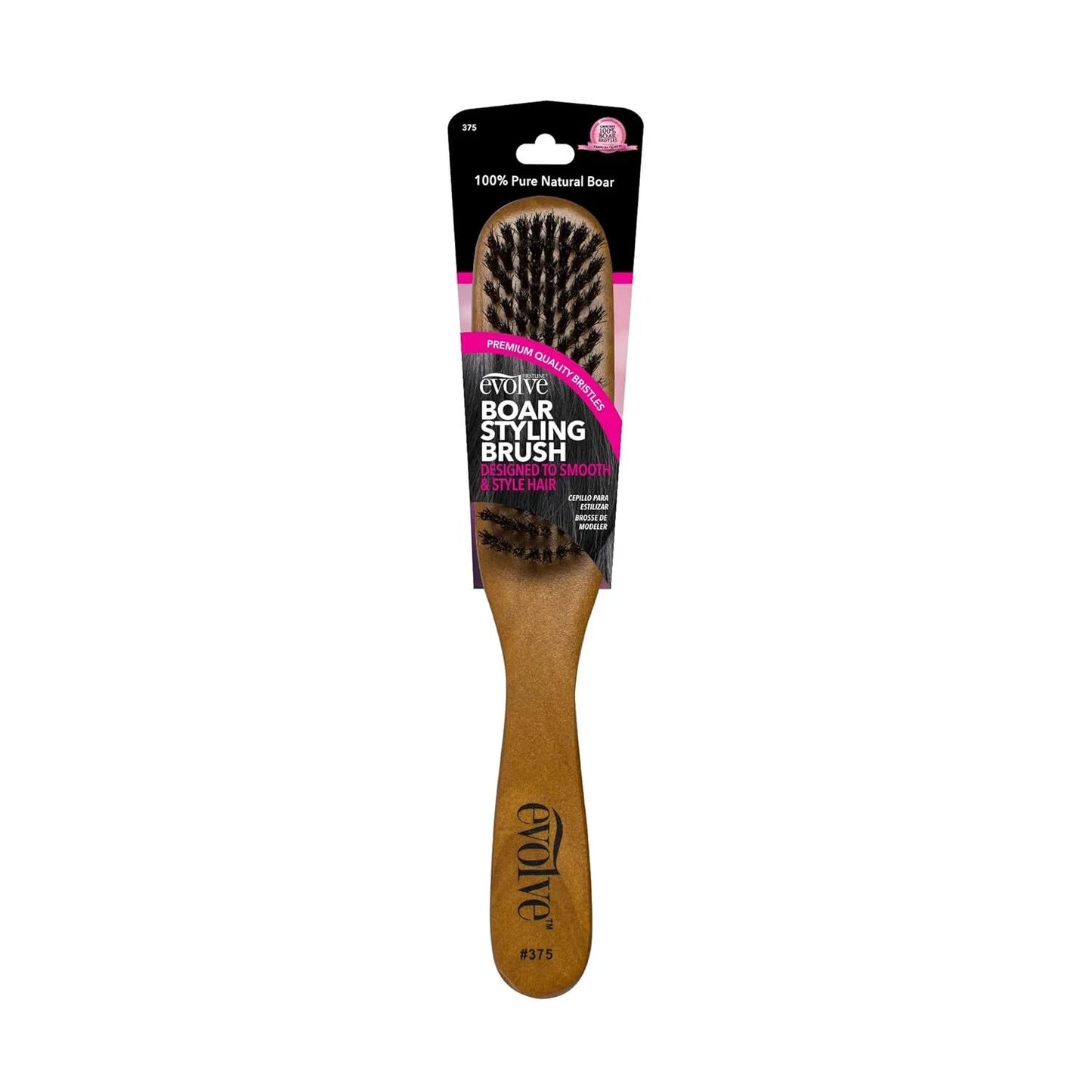 Evolve - Boar Styling Brush - Black Wood